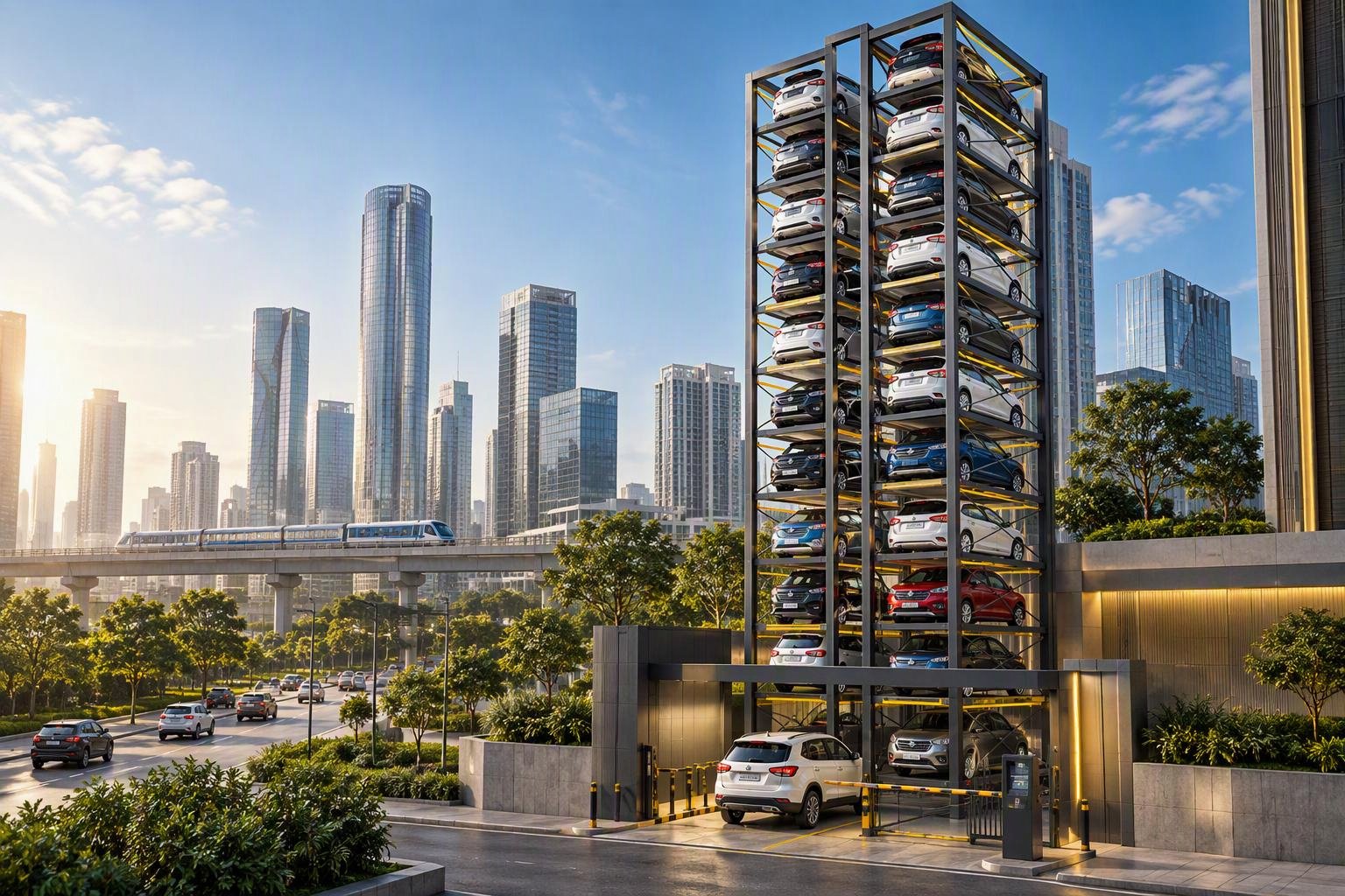 Tower Parking System illustration
